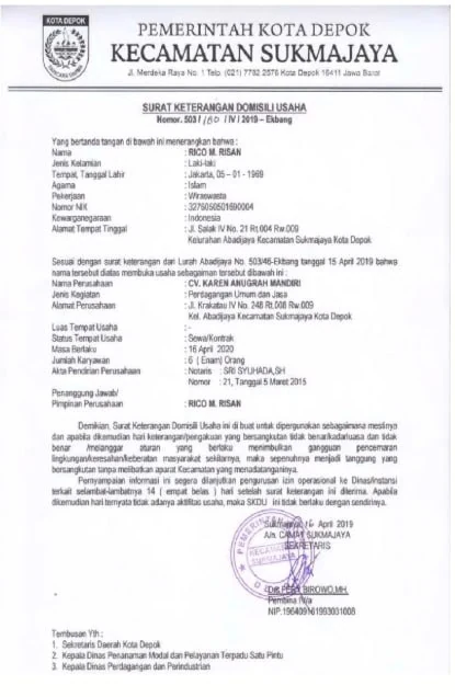 Domisili Usaha
